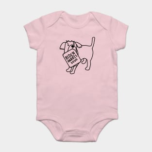 Cute Dog with Biden Harris Sign Outline Baby Bodysuit